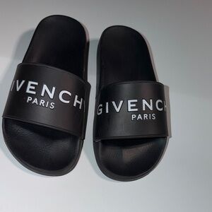 Givenchy Black Slides with Logo